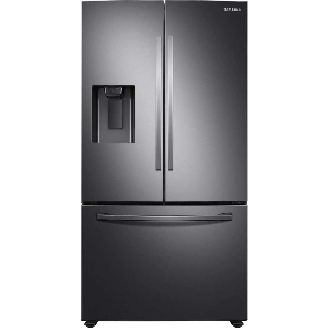 1-68.jpg 36 Inch French Door Refrigerator with 27 Cu. Ft. Capacity, Filtered Water/Ice Dispenser, All Around Cooling, Adjustable SpillProof Shelves, Door Alarm, Star-K Certified, Energy Star Certified, and ADA Compliant: Fingerprint Resistant Black Stainless Steel - Image 1