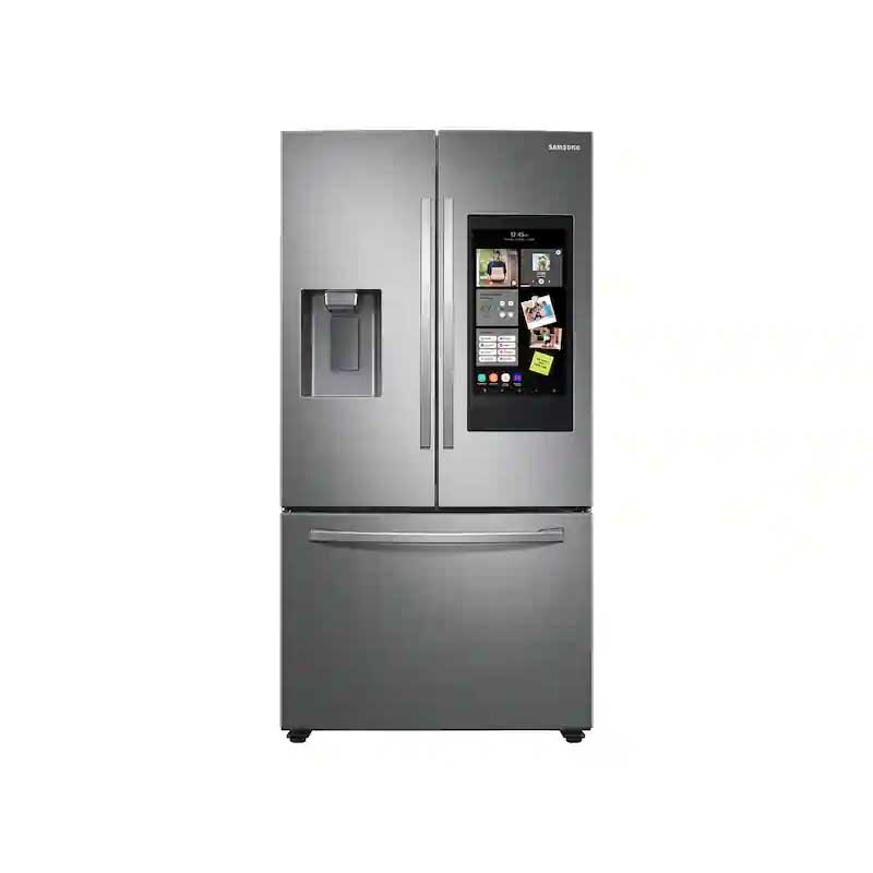 1-78.jpg 26.5 cu. ft. Large Capacity 3-Door French Door Refrigerator with Family Hub™ and External Water & Ice Dispenser in Stainless Steel - Image 1