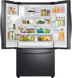 36 Inch French Door Refrigerator with 27 Cu. Ft. Capacity, Filtered Water/Ice Dispenser, All Around Cooling, Adjustable SpillProof Shelves, Door Alarm, Star-K Certified, Energy Star Certified, and ADA Compliant: Fingerprint Resistant Black Stainless Steel - Image 5