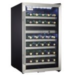 38 Bottle Free-Standing Wine Cooler in Black Stainless Steel - Image 3