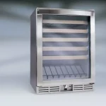 24″ Under-Counter Wine Cooler, 48-Bottle Capacity, Maple Racks, Display Light