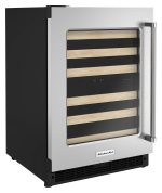 24″ Undercounter Wine Cellar with Glass Door and Wood-Front Racks - Image 2