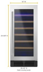 15″ Undercounter Wine Center with Towel Handle Bar - Image 3