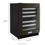 24″ Undercounter Wine Cellar with Glass Door and Metal-Front Racks - Image 8