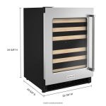 24″ Undercounter Wine Cellar with Glass Door and Wood-Front Racks - Image 9