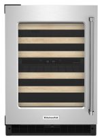 24″ Undercounter Wine Cellar with Glass Door and Wood-Front Racks