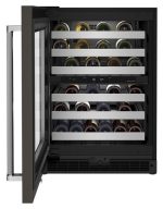 24″ Undercounter Wine Cellar with Glass Door and Metal-Front Racks - Image 5