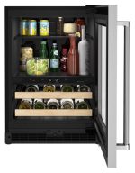 24″ Beverage Center with Glass Door and Wood-Front Racks - Image 4
