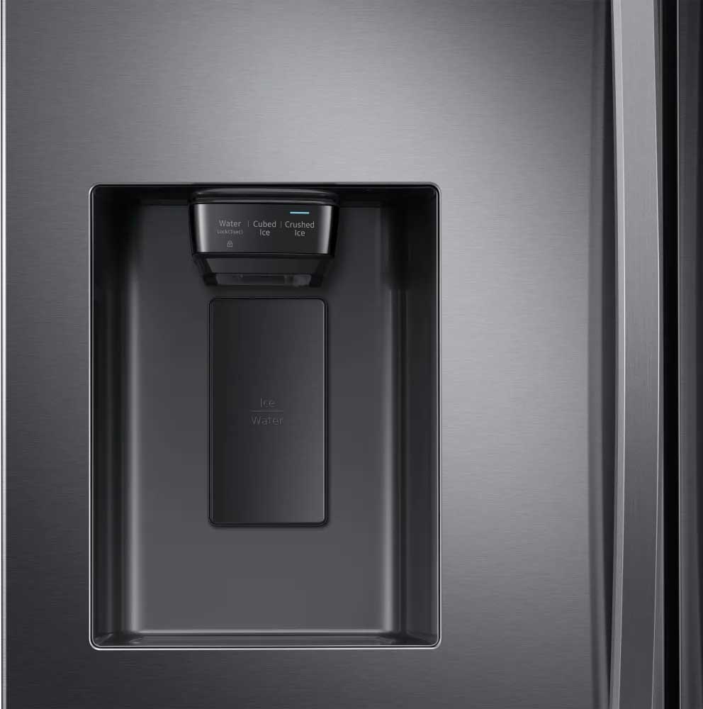 36 Inch French Door Refrigerator with 27 Cu. Ft. Capacity, Filtered Water/Ice Dispenser, All Around Cooling, Adjustable SpillProof Shelves, Door Alarm, Star-K Certified, Energy Star Certified, and ADA Compliant: Fingerprint Resistant Black Stainless Steel - Image 3