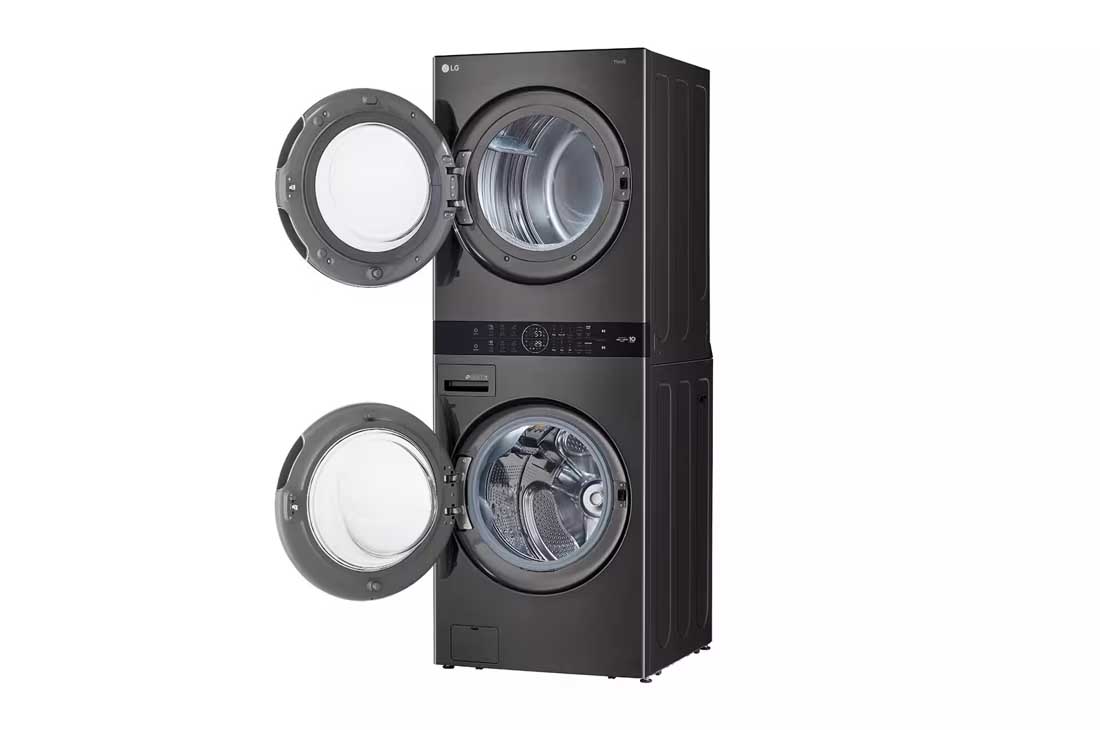 LG WashTower 4.5 cu. ft. Washer and 7.4 cu. ft. Electric Dryer - Black Steel - Image 4