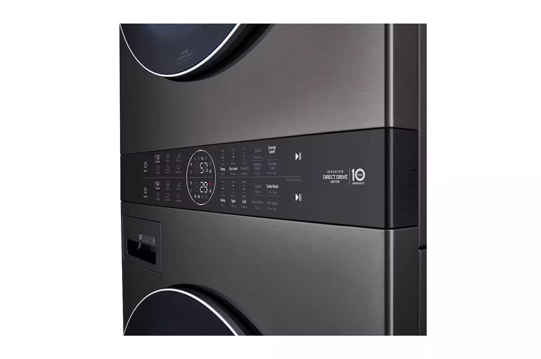 LG WashTower 4.5 cu. ft. Washer and 7.4 cu. ft. Electric Dryer - Black Steel - Image 7