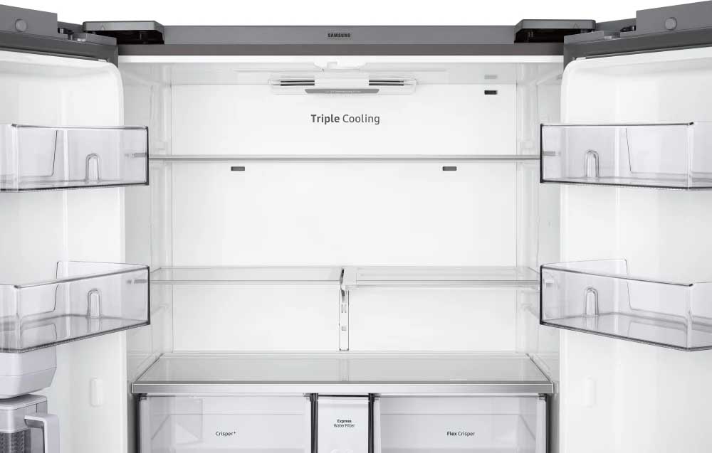 36 Inch Smart 4-Door Flex™ Refrigerator with 29 Cu. Ft. Capacity, AutoFill Water Pitcher, Dual Ice Maker, FlexZone Storage, Flex Crisper, UV Deodorizing Filter, Triple Cooling, and ADA Compliant: Fingerprint Resistant Stainless Steel - Image 7