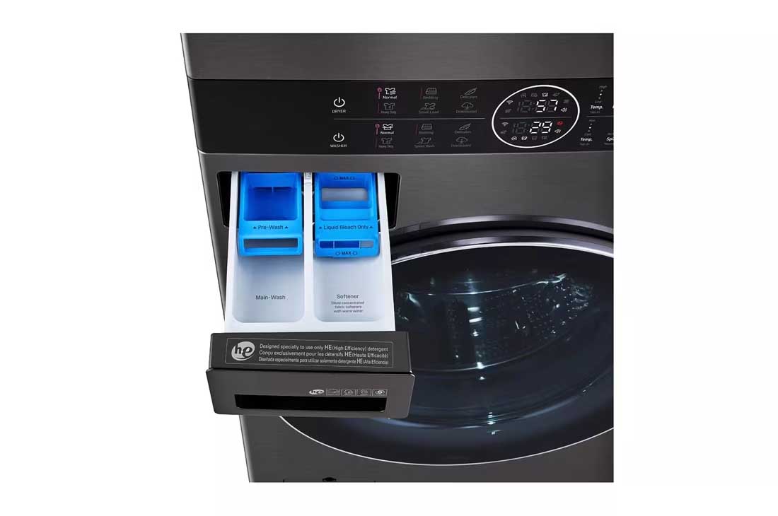LG WashTower 4.5 cu. ft. Washer and 7.4 cu. ft. Electric Dryer - Black Steel - Image 8