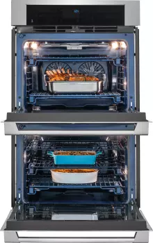 30" Double Electric Wall Oven with Dual-Fan Convection, Temp Probe, Self-Cleaning Racks, and Rapid Preheat. - Image 3